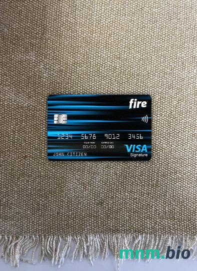 Ireland Fire Financial bank visa signature card wygląd fotograficzny skan PSD + zdjęcie